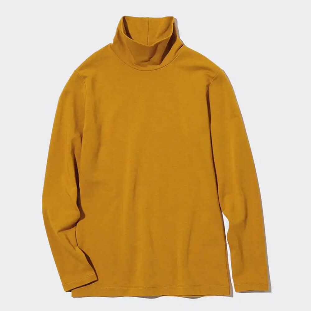 

Лонгслив Uniqlo Cotton Turtleneck Thermal Top, жёлтый