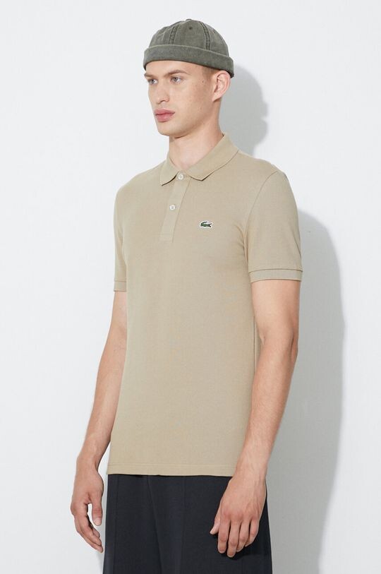 

Хлопковое поло Lacoste, бежевый