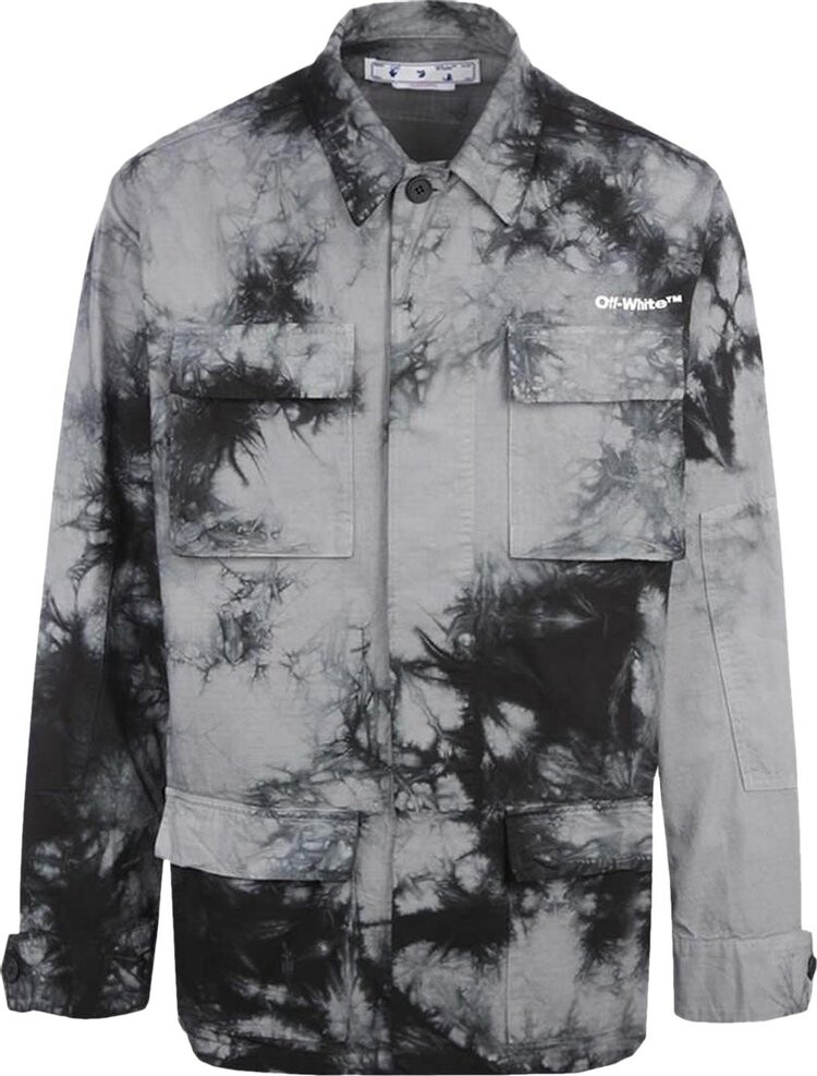 

Рубашка Off-White Arrow Tie Dye Ripstop Overshirt 'Grey/White', серый