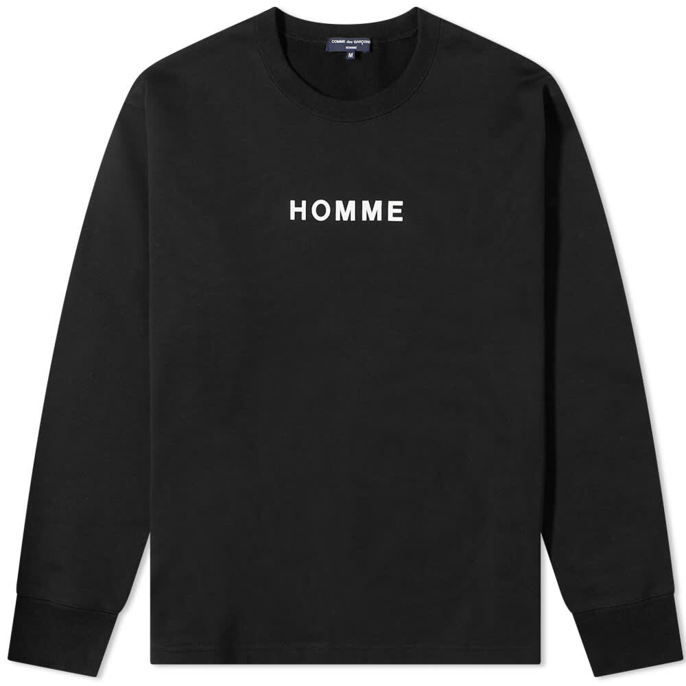 

Футболка Comme des Garçons Homme Long Sleeve Print Tee, Черный