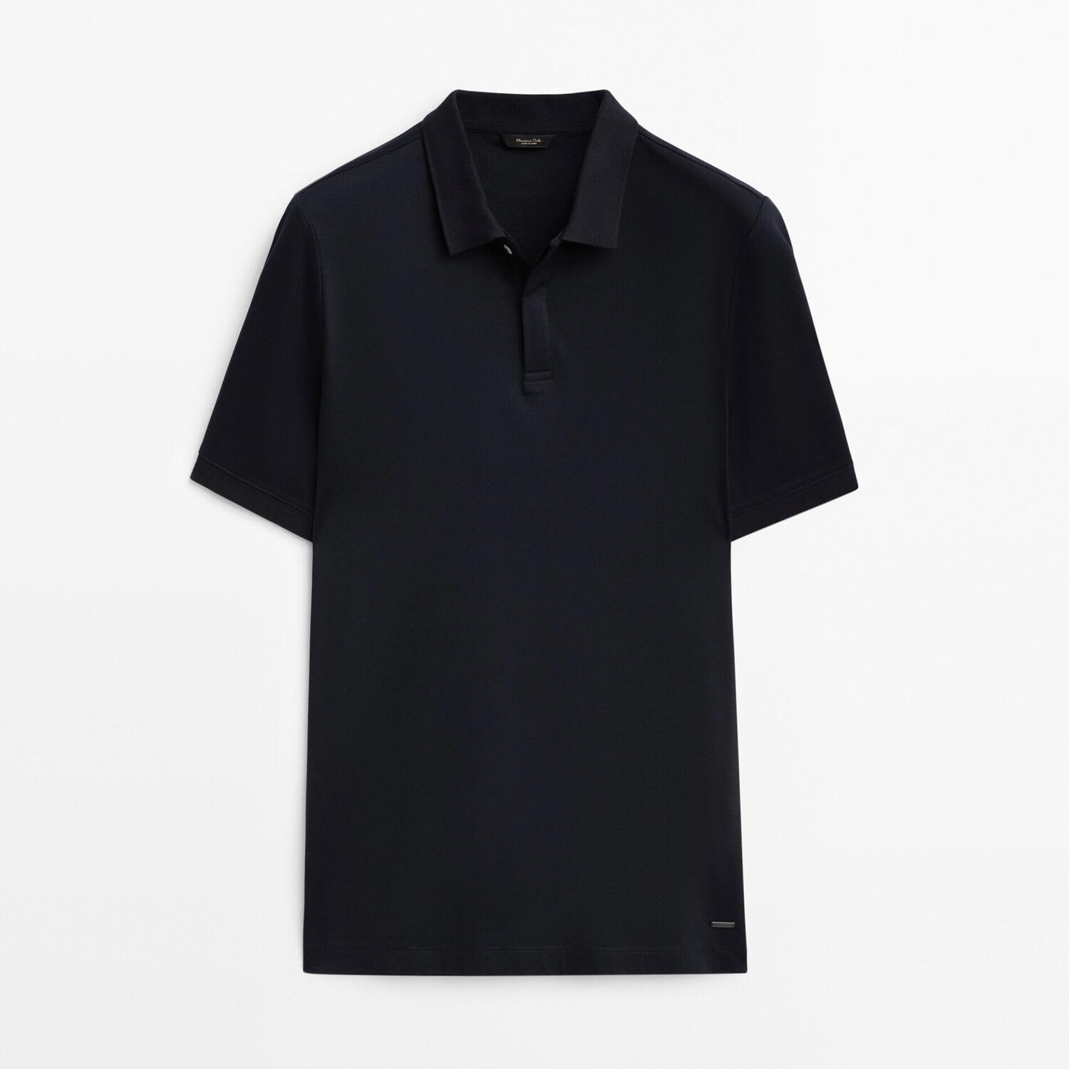 

Рубашка-поло Massimo Dutti Mercerised Cotton Blend, темно-синий