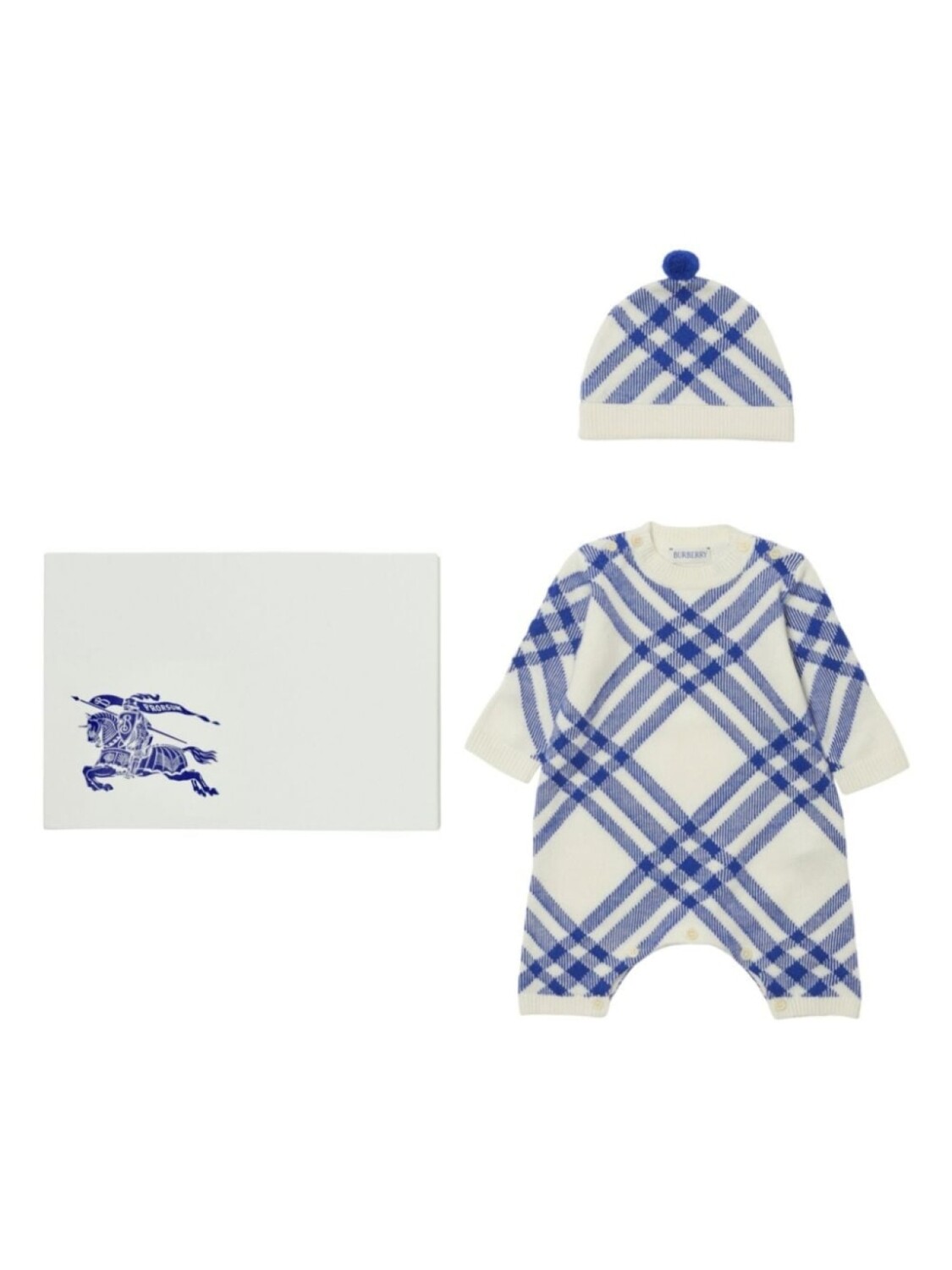 

Burberry Kids клетчатый комплект для новорожденного, белый