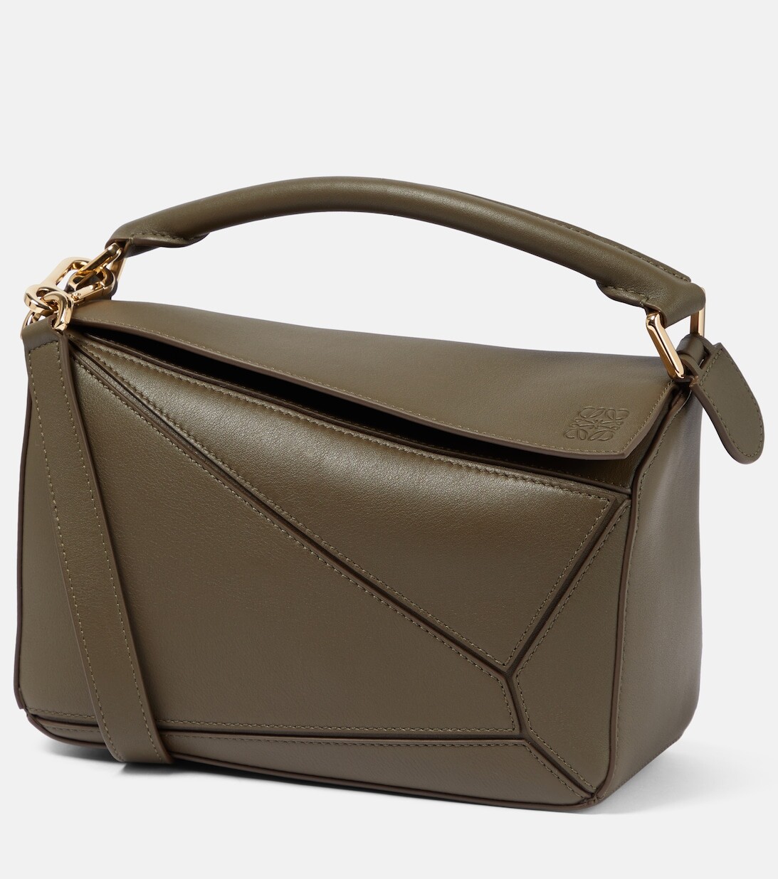 

Маленькая кожаная сумка через плечо Puzzle Loewe, зеленый