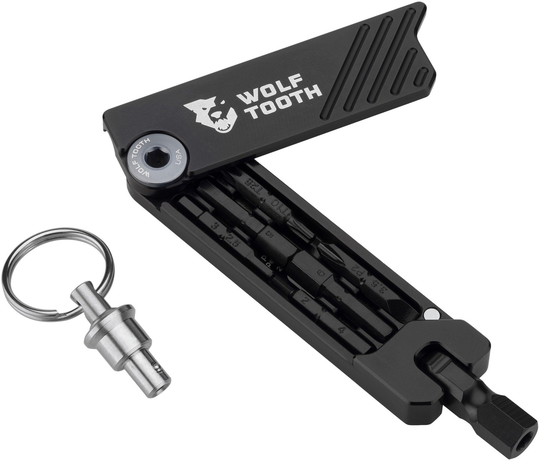 Многофункциональный велосипедный шестигранный ключ на 6 бит с брелоком Wolf Tooth Components, серый