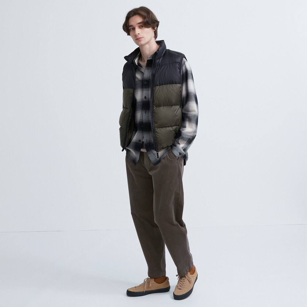

Брюки Uniqlo эластичные узкие из хлопка и вельвета, темно-красный
