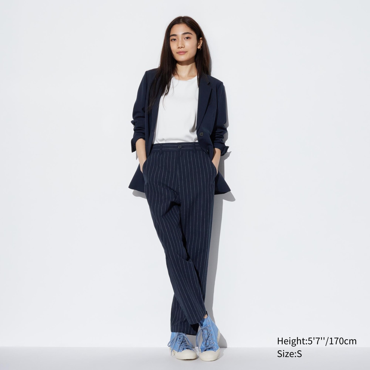 

Брюки UNIQLO в полоску, темно-синий