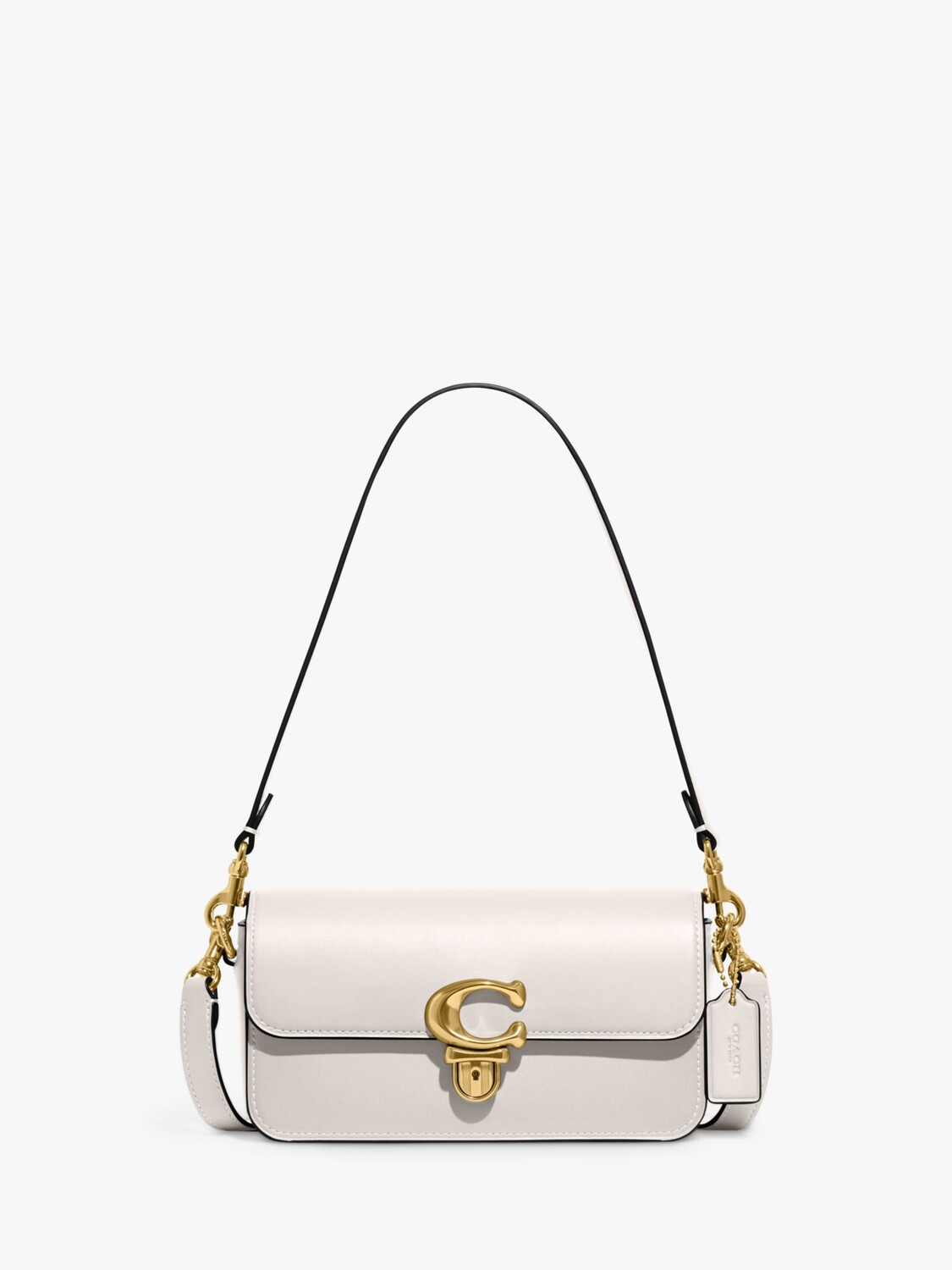 

Кожаная мини-сумка через плечо Coach Studio Baguette, мел