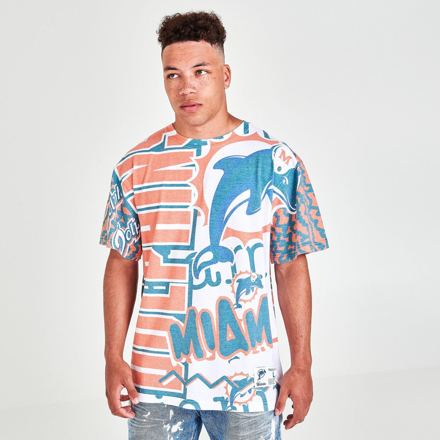 

Мужская футболка Mitchell & Ness Miami Dolphins NFL Jumbotron, синий