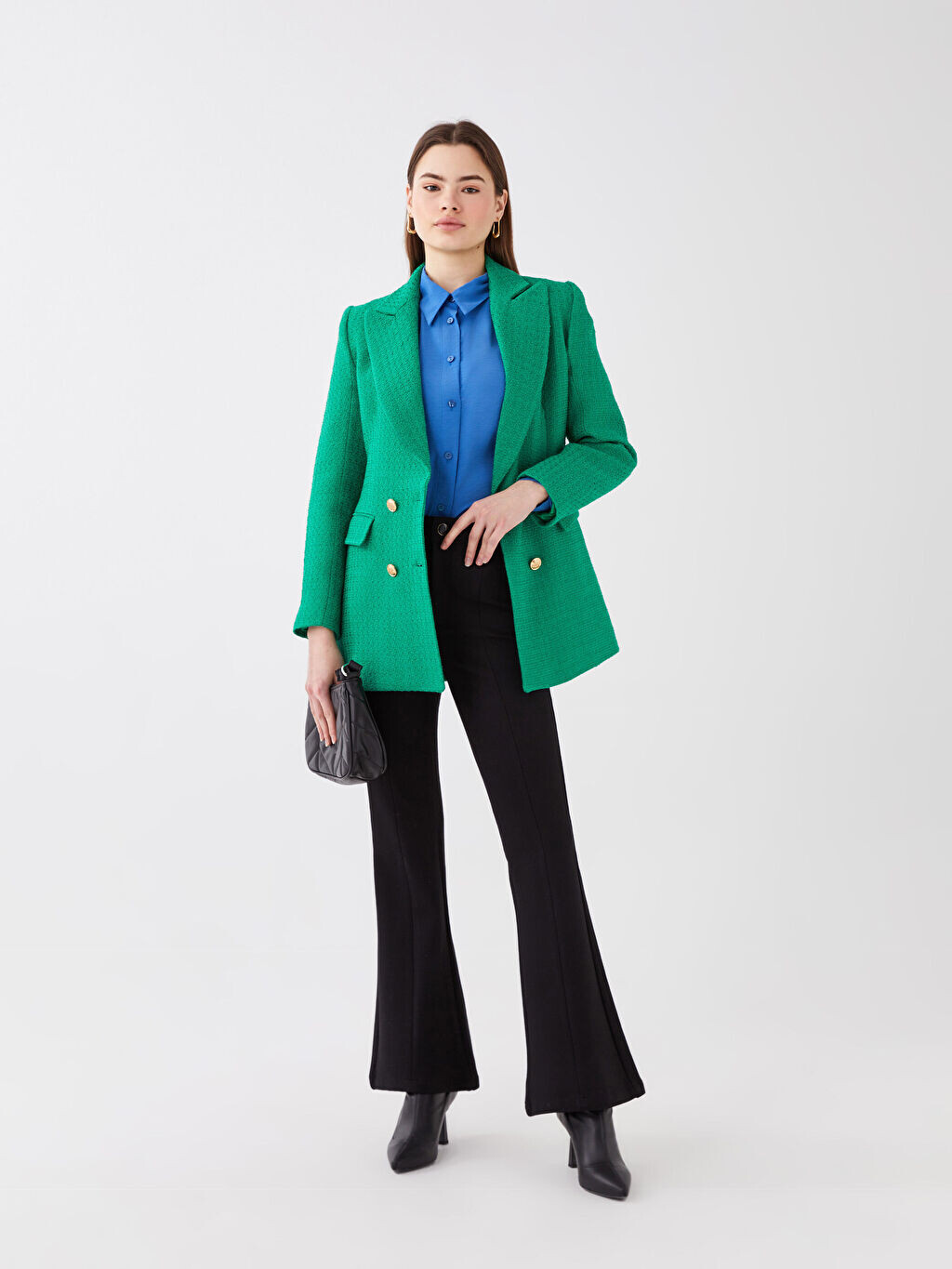 

Прямые женские брюки Slim Fit LCW Modest, Черный
