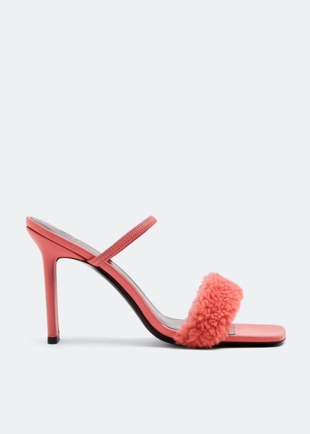 

Мюли BY FAR Ada shearling mules, розовый