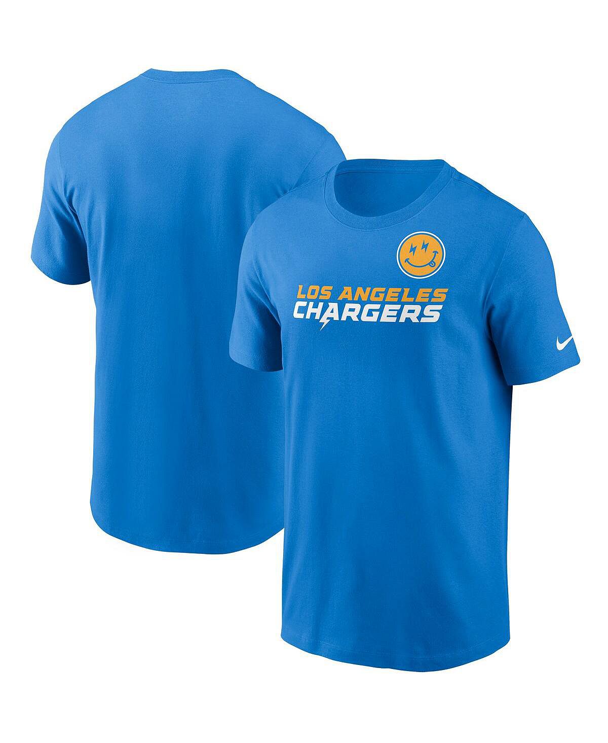 цена Мужская пудровая синяя футболка los angeles chargers hometown collection bolts Nike, синий