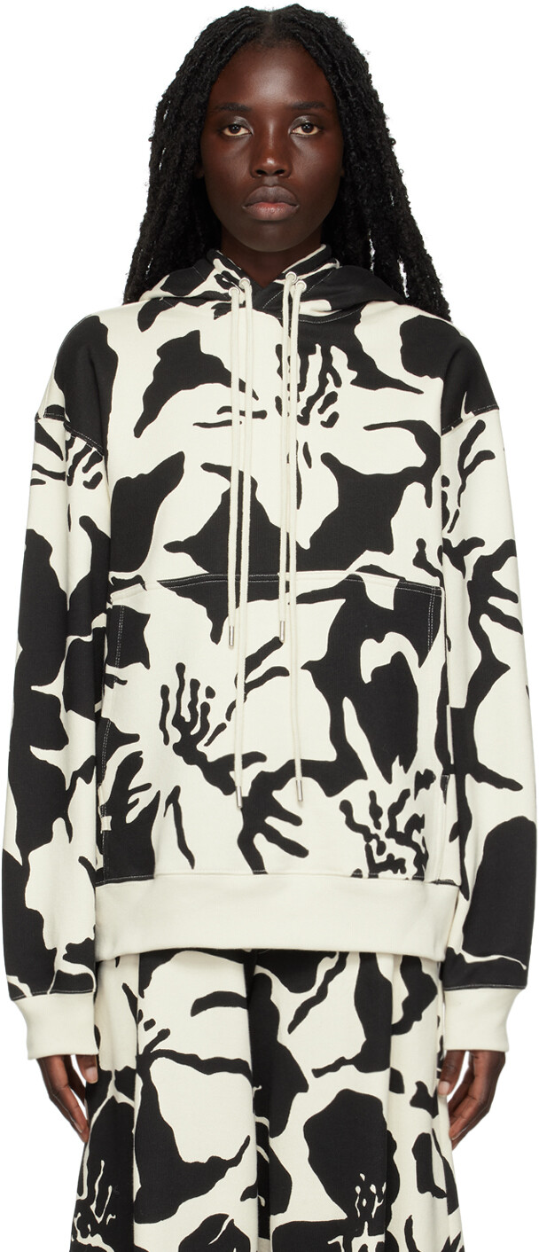 

Худи Off-White с черным цветочным принтом Dries Van Noten, Черный, Худи Off-White с черным цветочным принтом Dries Van Noten