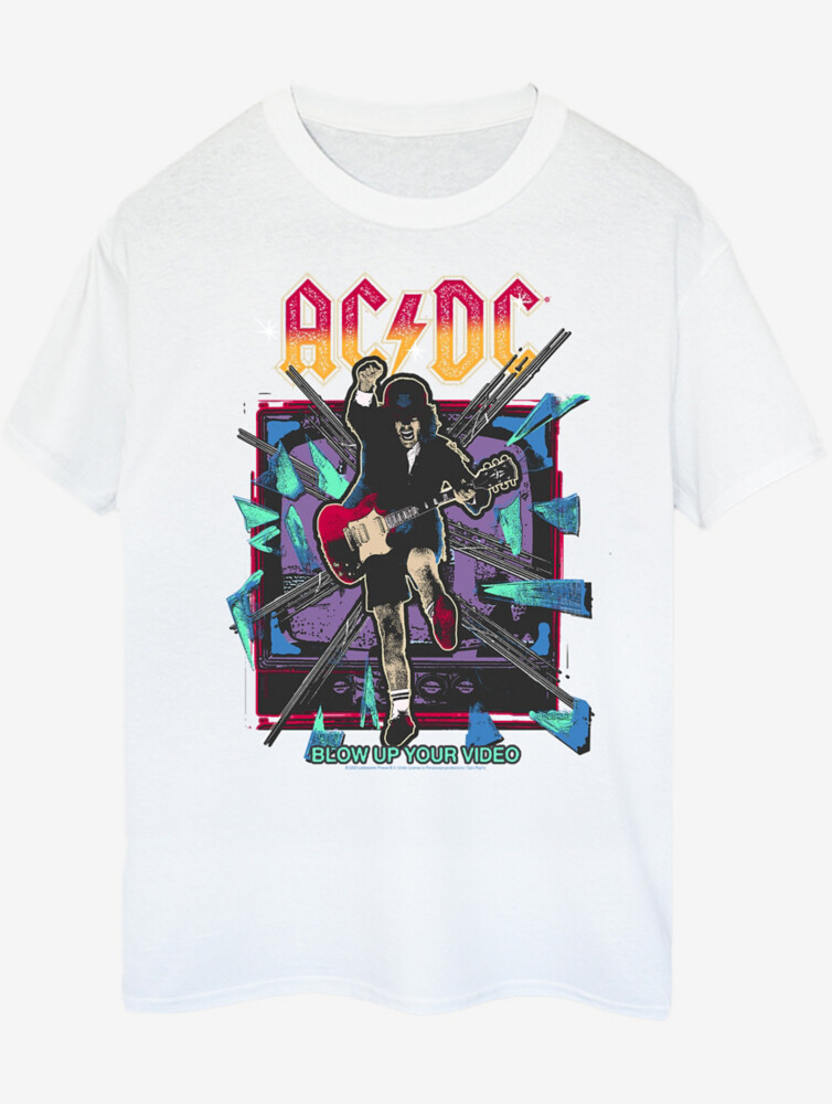 

Белая футболка с принтом для взрослых NW2 ACDC Video Slogan George., белый