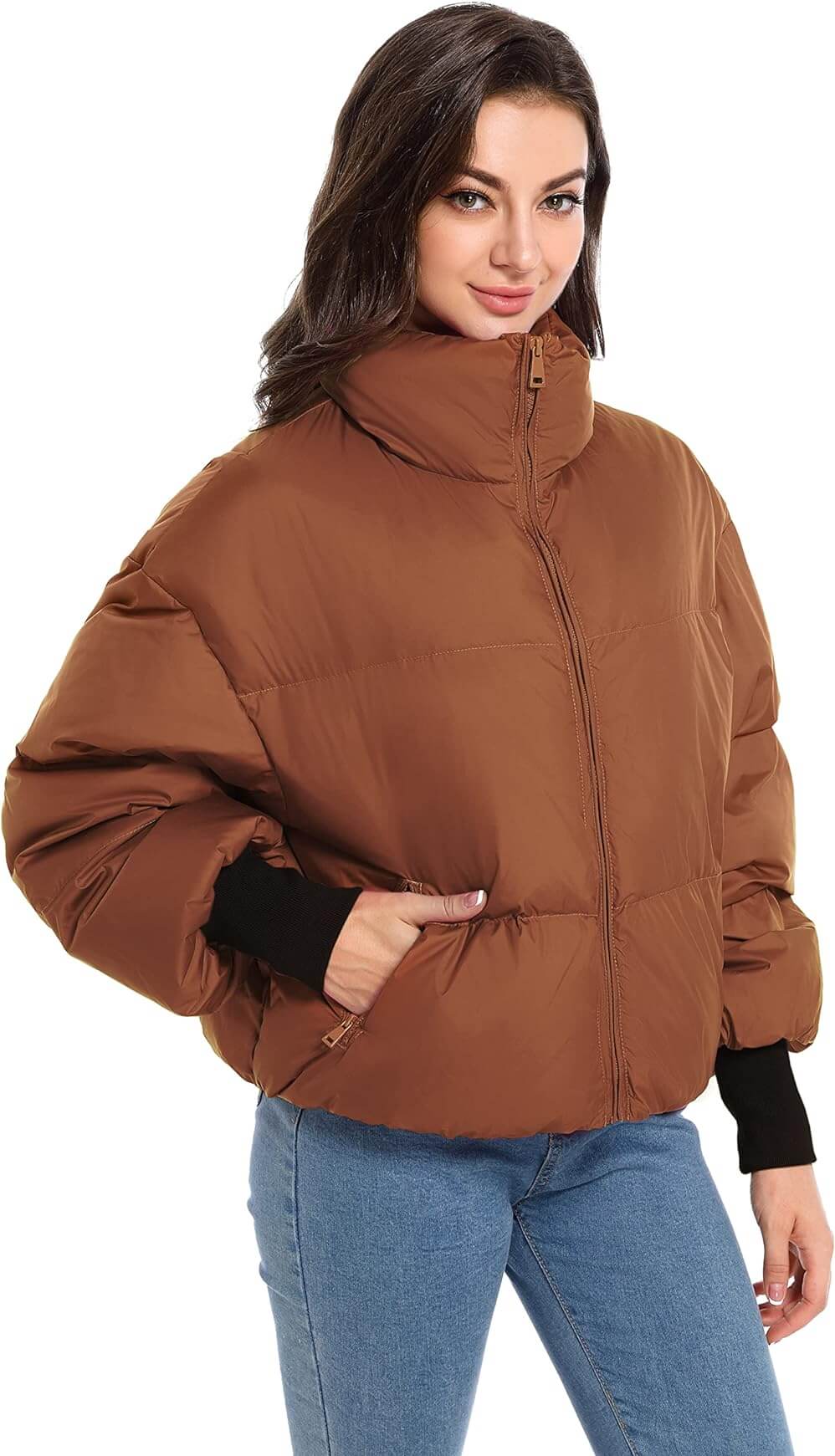 Куртка Orolay Winter Oversized Short Down, коричневый