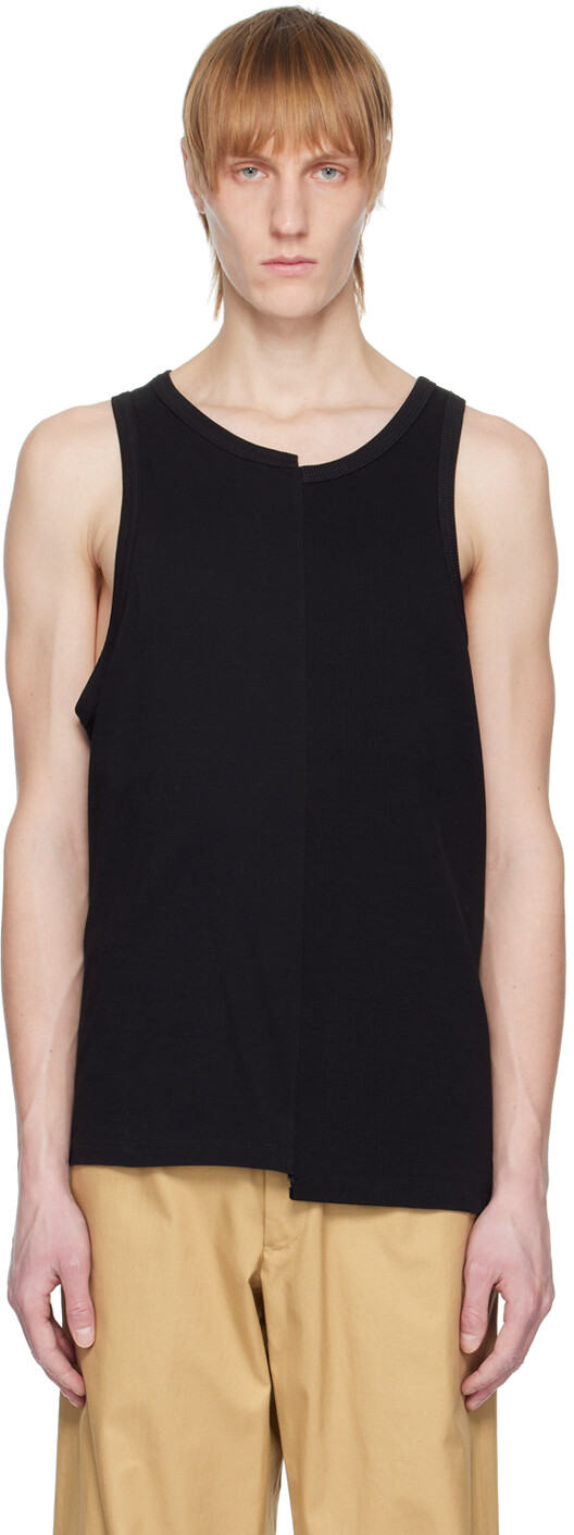 

Черная майка с ребристыми краями MM6 Maison Margiela