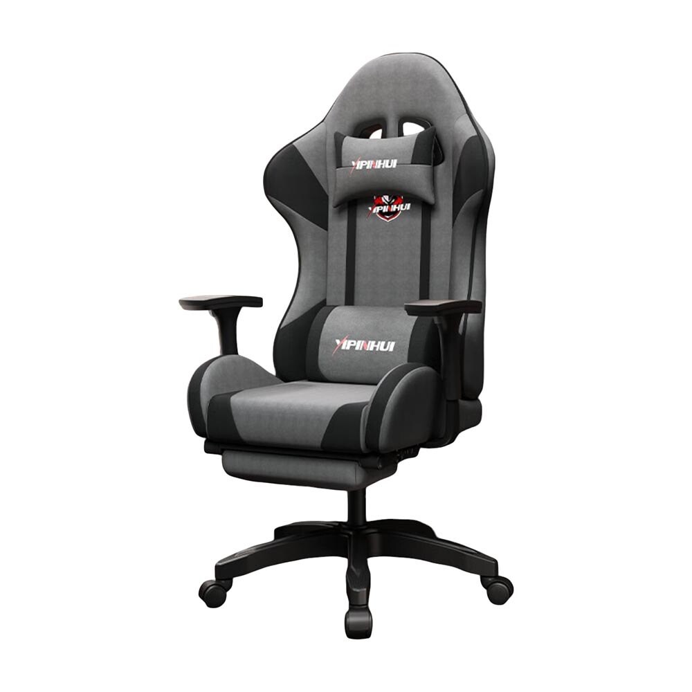 

Игровое кресло Yipinhui DJ-05 Aluminum, подставка для ног, черный/серый