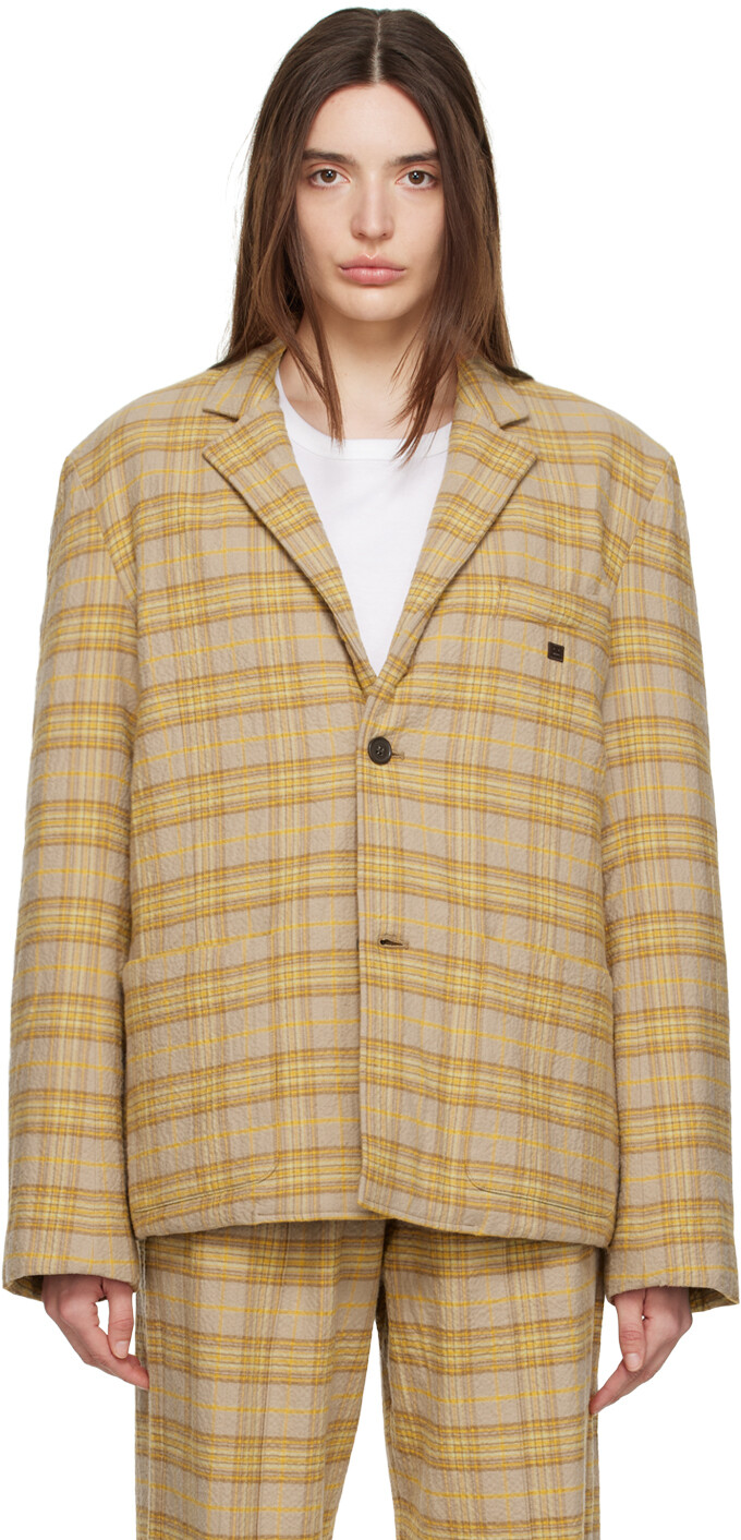 

Коричневый пиджак в клетку Acne Studios
