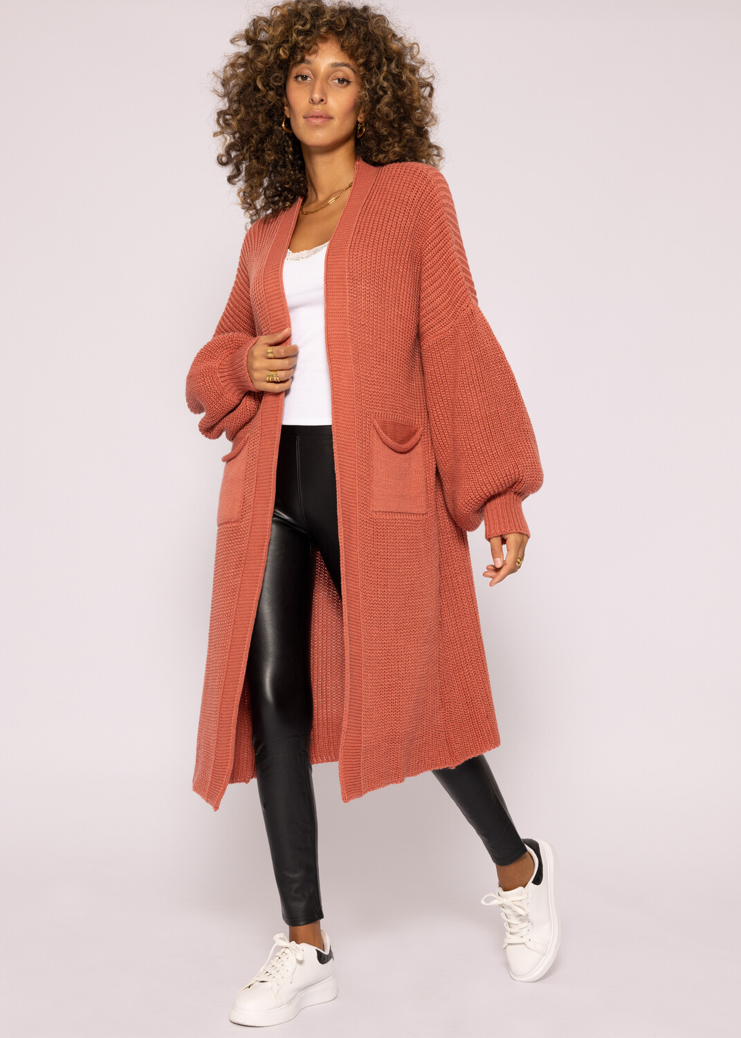 

Кардиган SASSYCLASSY Maxi Strick, цвет Rostbraun