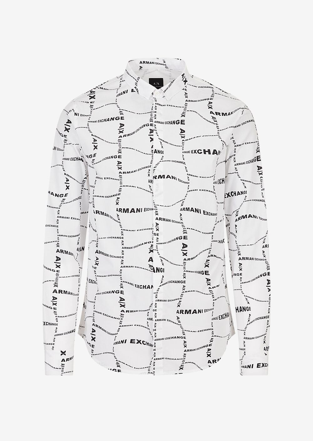 

Рубашка узкого кроя из хлопкового поплина стрейч Armani Exchange, белый