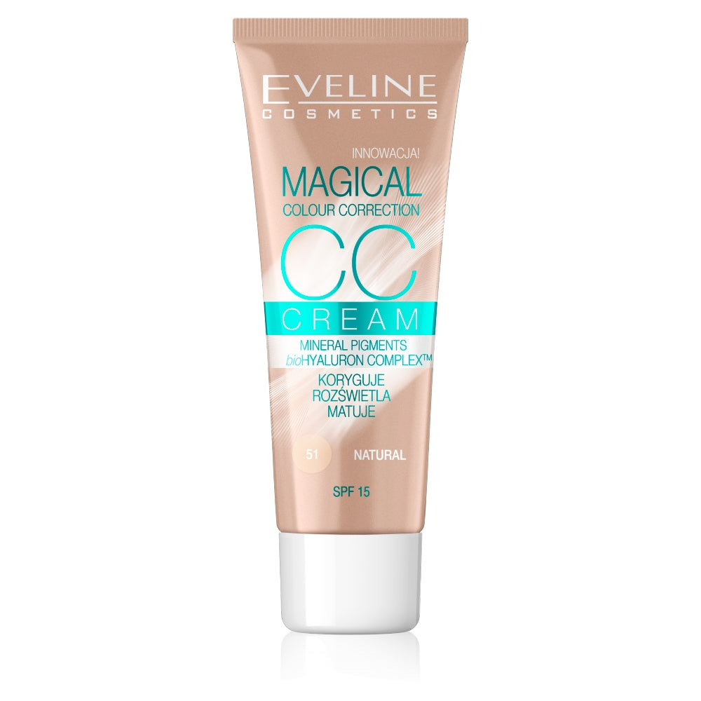 цена Eveline Cosmetics Многофункциональный тональный крем Magical Color Correction CC Cream 51 Natural SPF15 30 мл