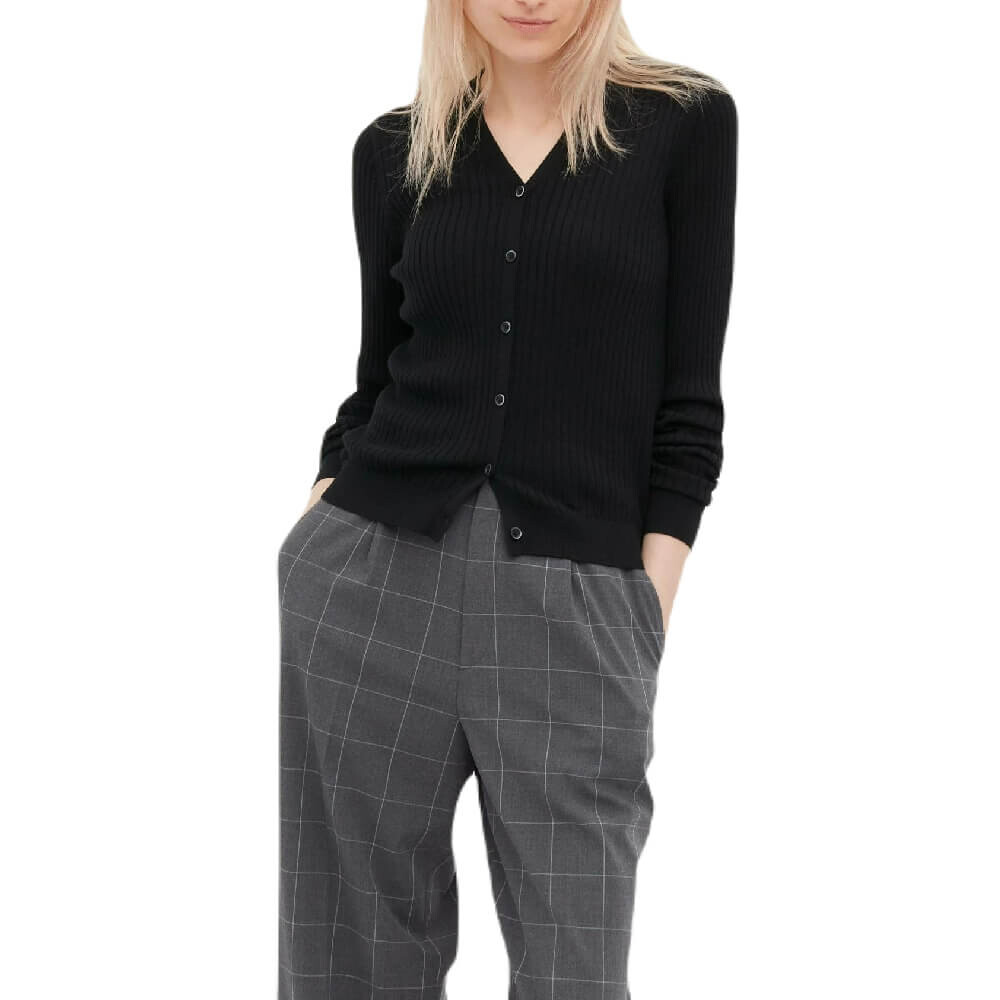

Кардиган Uniqlo Extra Fine Merino Ribbed, черный