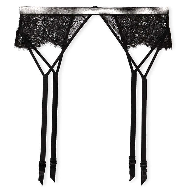 

Пояс для чулок Victoria's Secret Very Sexy Shine Strap Lace Garter, черный
