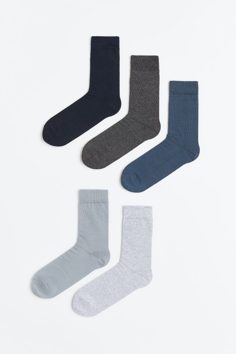 цена 5 пар носков H&M, темно-синий/серый