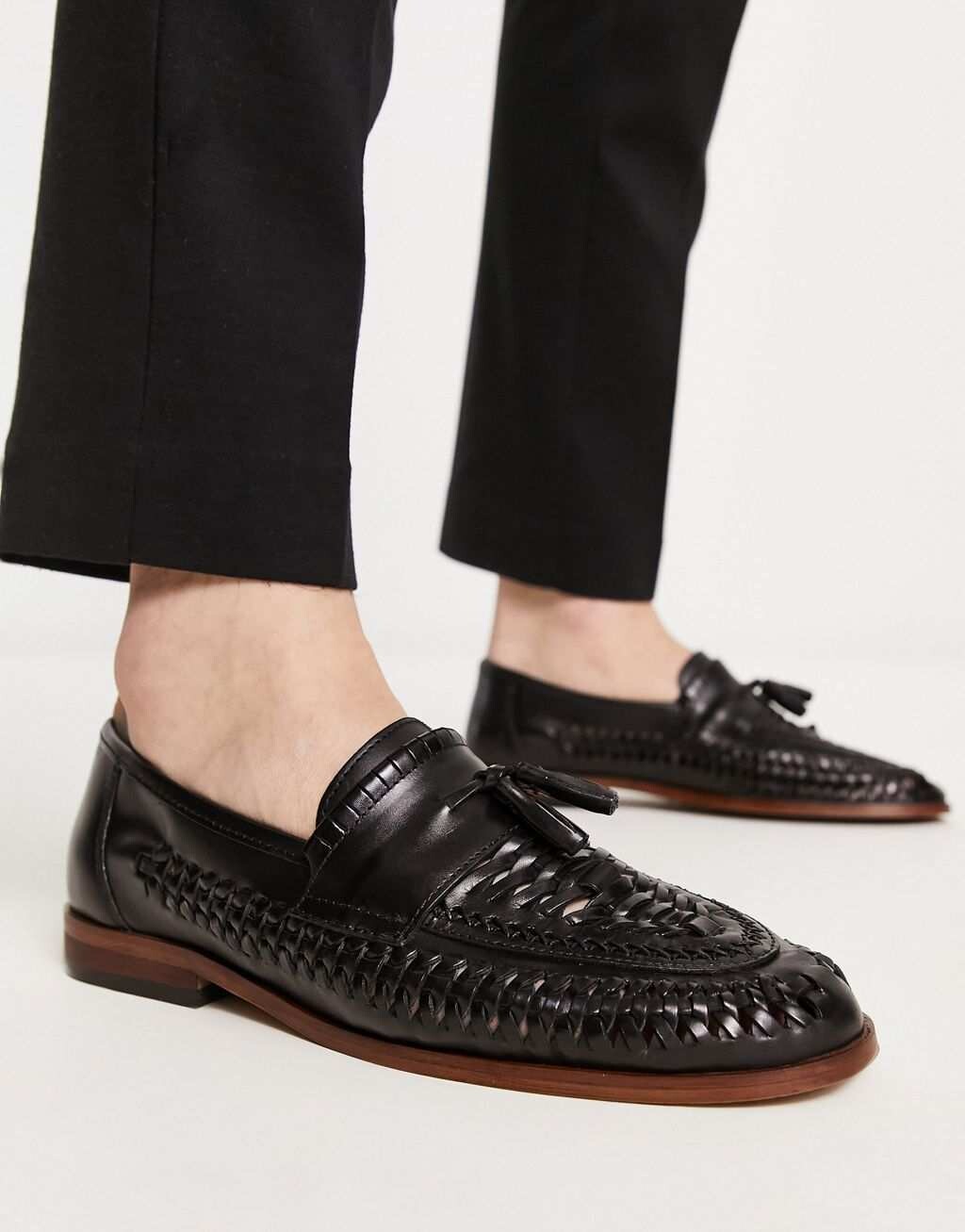 

Черные кожаные лоферы с плетением ASOS DESIGN, Черный