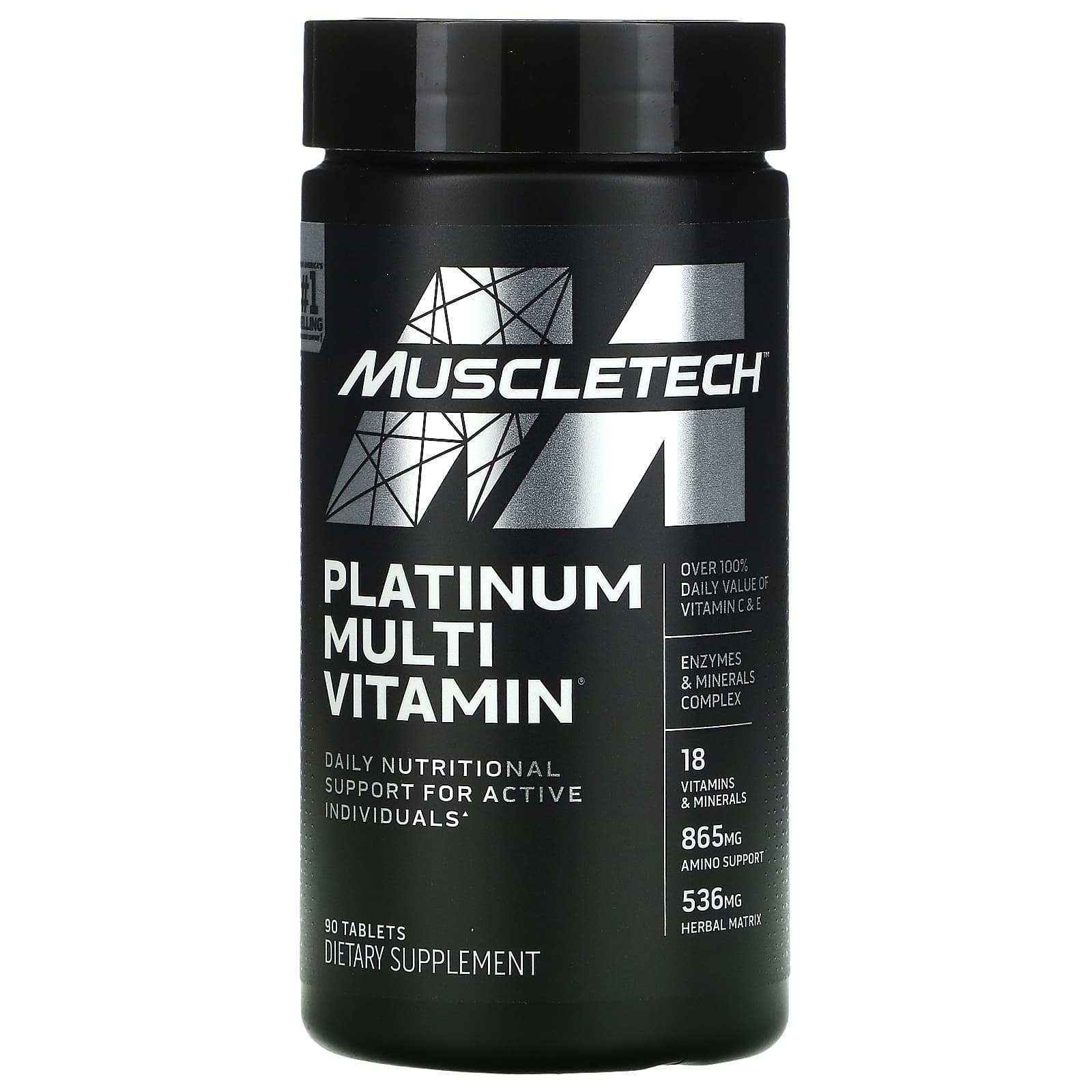 Мультивитамины MuscleTech Platinum, 90 таблеток muscletech 100% кофеин platinum 220 мг 125 таблеток