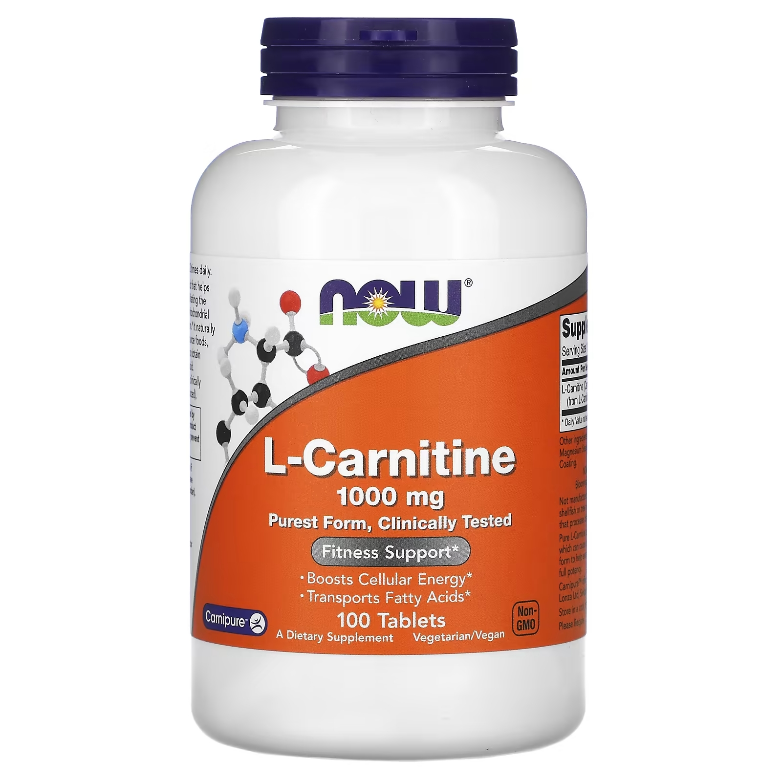 L-карнитин NOW Foods, 100 таблеток ацетил l карнитин now foods 90 таблеток