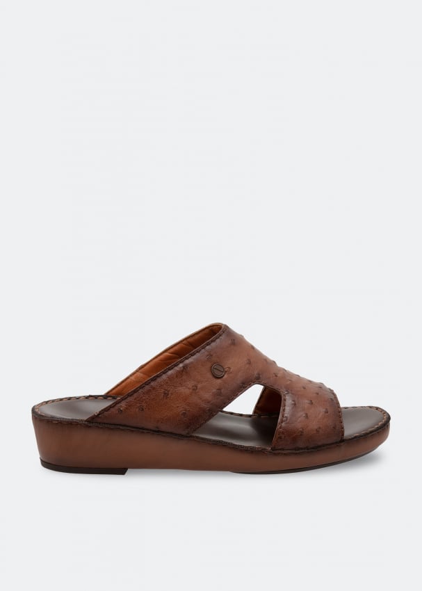 цена Сандалии PRIVATE COLLECTION Ostrich sandals, коричневый