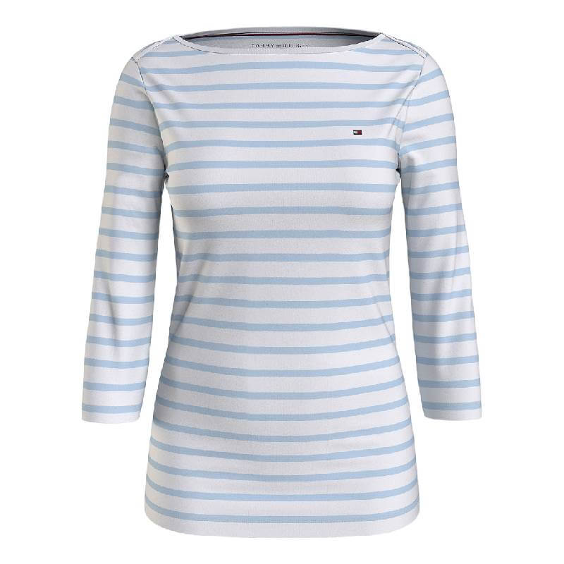 

Футболка Tommy Hilfiger Stripe Boatneck, голубой