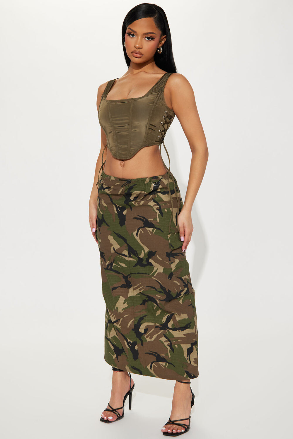 

Юбка Fashion Nova S5349S1FN, оливковый