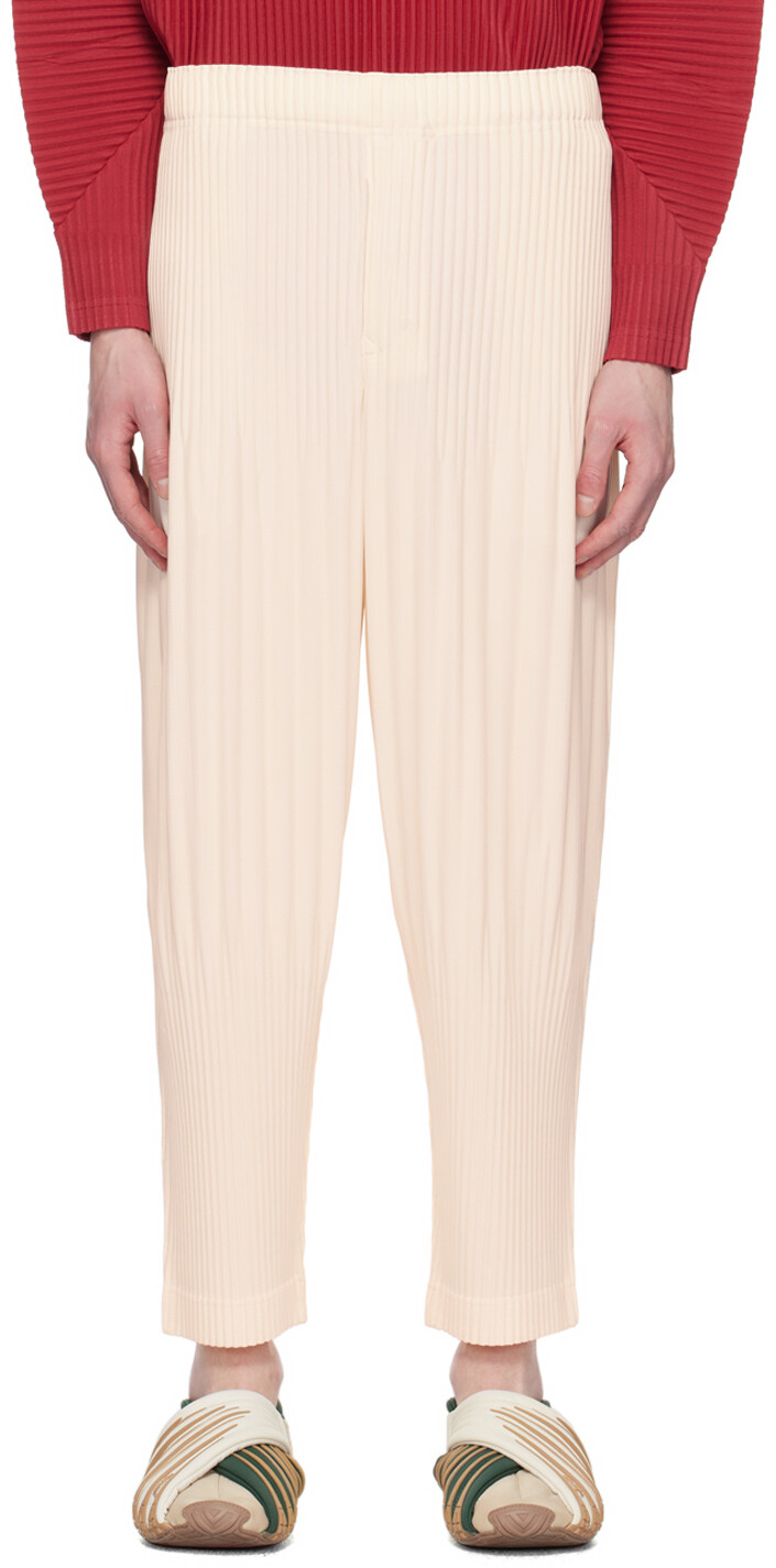 

Февральские брюки Off-White Monthly Color Homme Plissé Issey Miyake, Белый