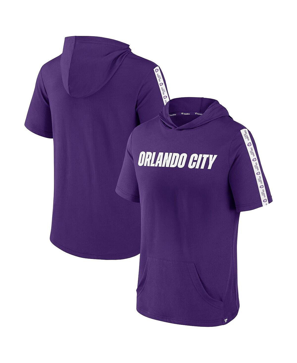 

Мужская фирменная фиолетовая толстовка с короткими рукавами orlando city sc definitive victory pullover hoodie Fanatics, фиолетовый