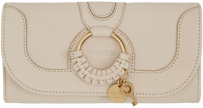 

Длинный кошелек Continental бежевого цвета Hana See by Chloé