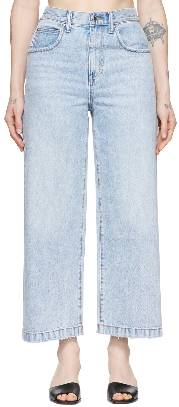 

Синие джинсы с бахромой Alexander Wang