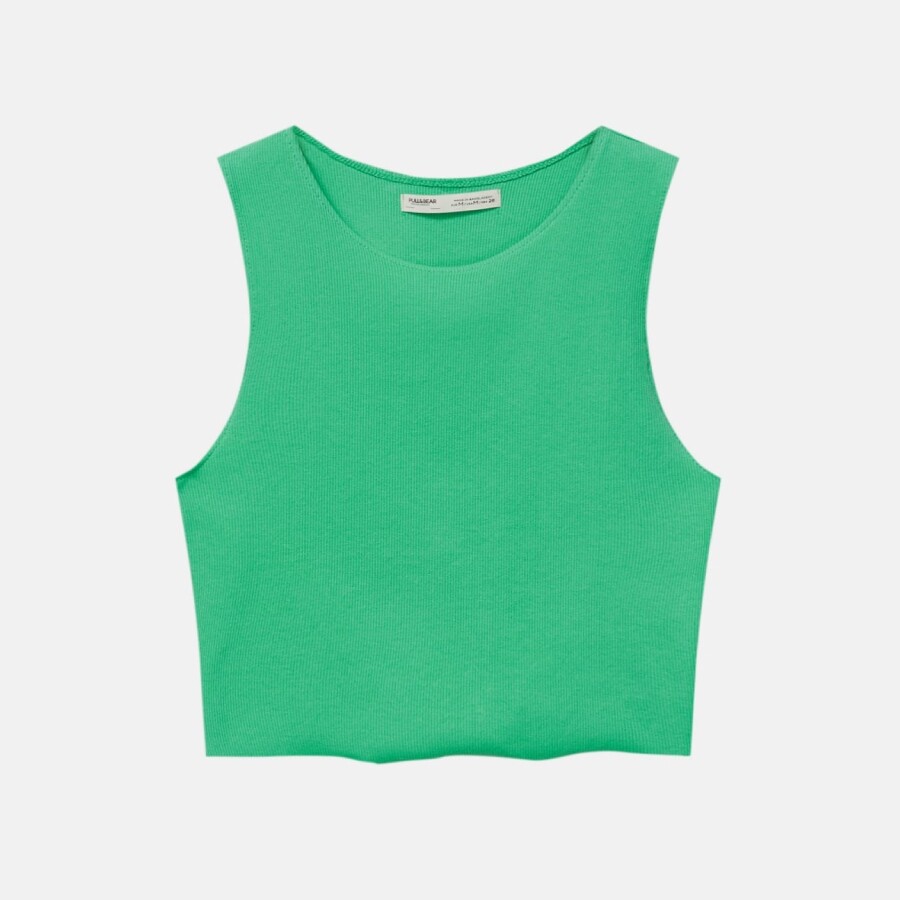 

Топ Pull&Bear Ribbed, зеленый