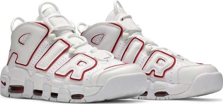 Nike air more uptempo white black varsity clearance red