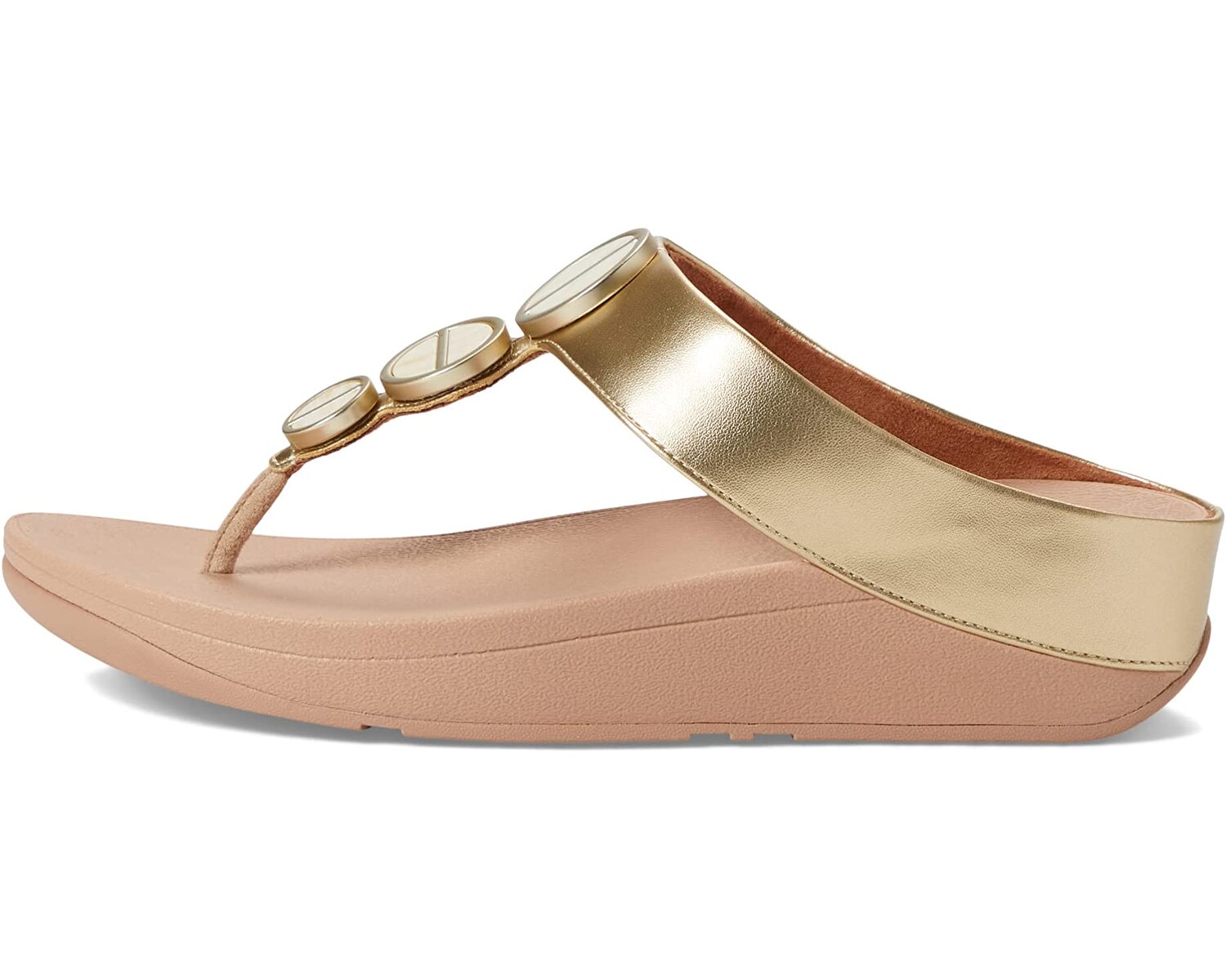 

Сандалии Halo Metallic-Trim Toe Post Sandals FitFlop, платино