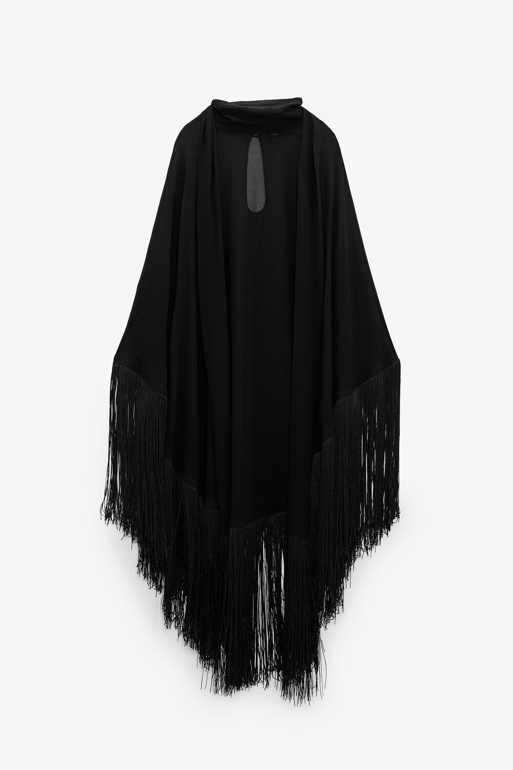 

Накидка Zara Chiffon With Fringing, черный