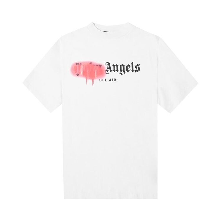 

Футболка Palm Angels Bel Air Sprayed Tee 'White/Fluo Fuchsia', белый