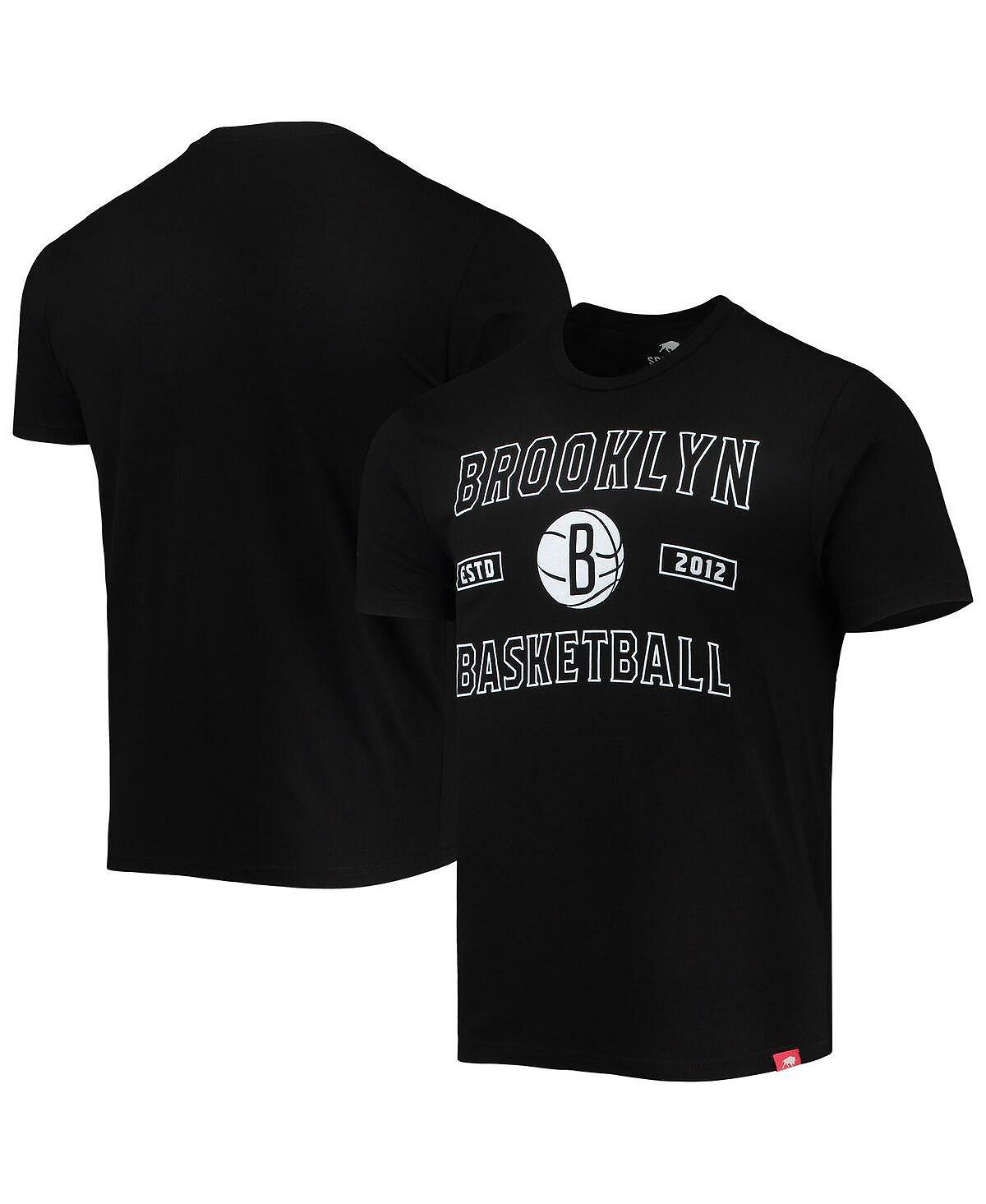Мужская черная футболка brooklyn nets tri-blend Sportiqe, черный window nets left