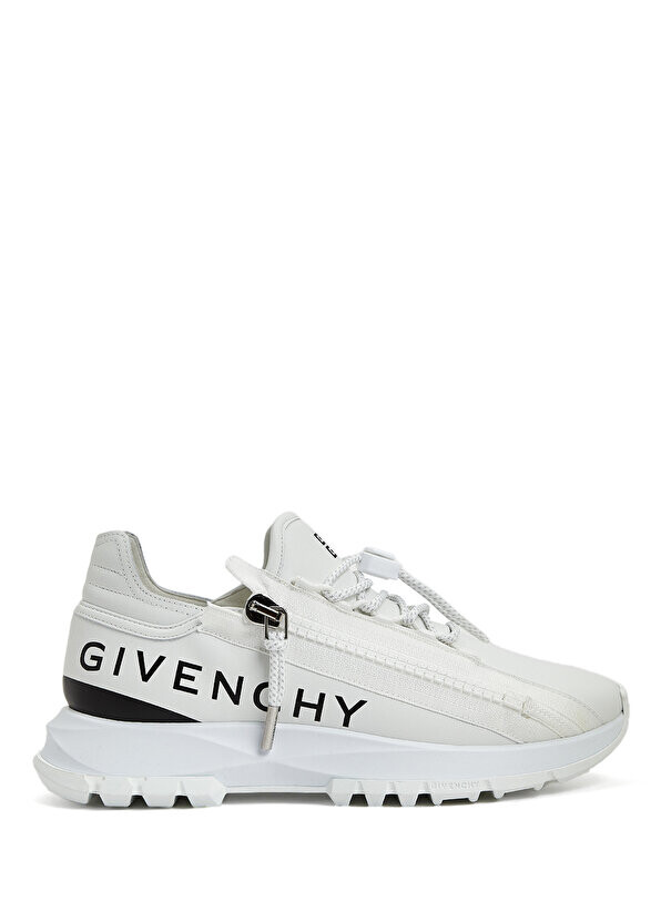 

Женские кожаные кроссовки с белой молнией и детальным логотипом Givenchy
