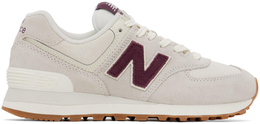

Бело-бордовые кроссовки New Balance 574