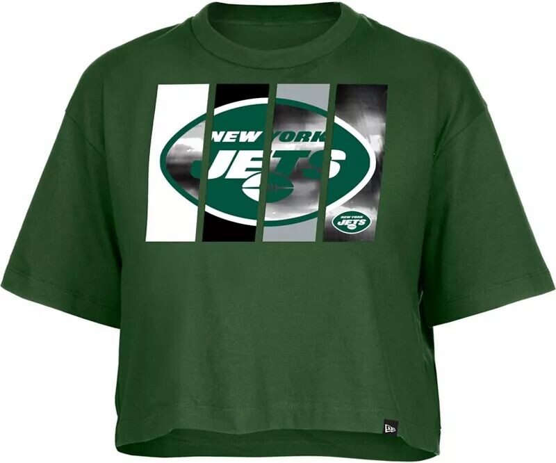 

Зеленая футболка свободного кроя с панелью New Era New York Jets