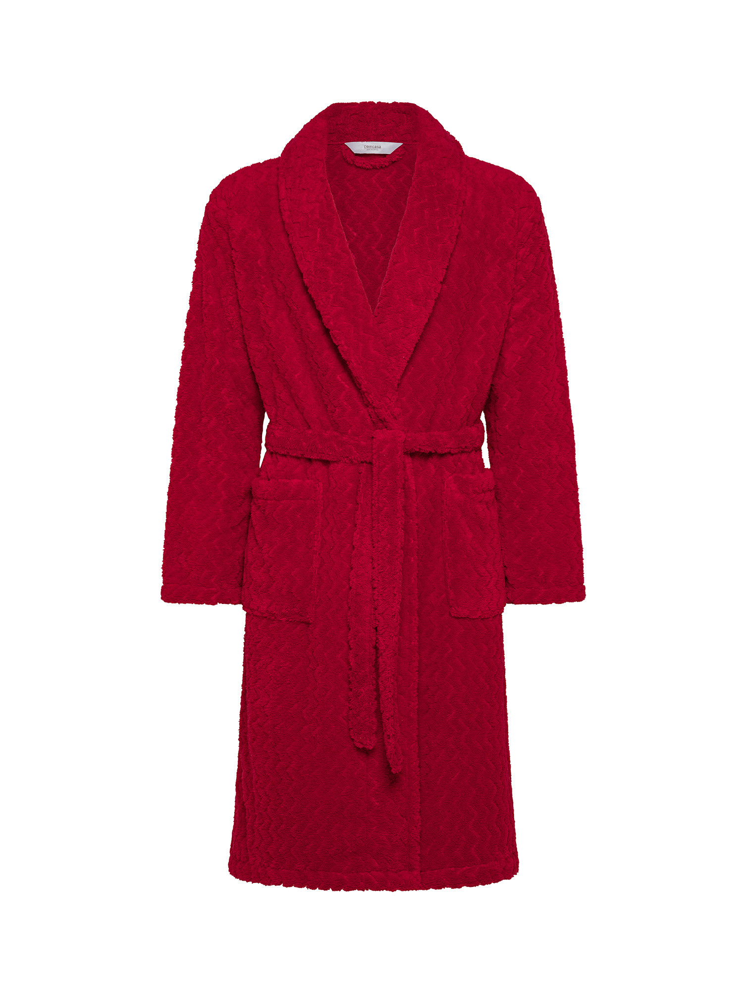 цена Флисовый халат с жаккардовым узором Coincasa, красный