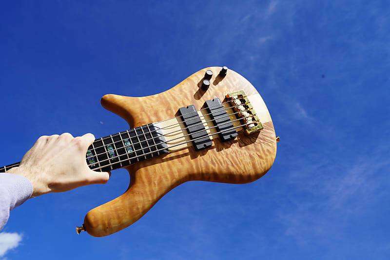Басс гитара Spector USA NS-5XL - Oil Vintage Amber 5-String Electric Bass Guitar w/ Black Tolex Case