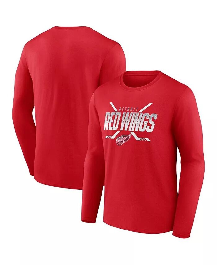 

Мужская красная футболка с длинным рукавом Detroit Red Wings Covert Fanatics, красный