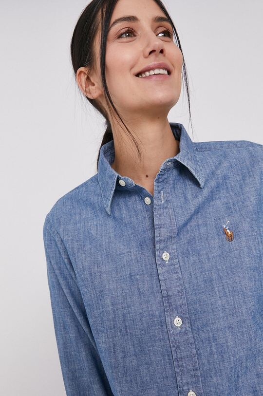 

Хлопчатобумажную рубашку Polo Ralph Lauren, синий